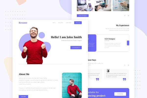 个人电子简历EDM邮件模板素材库精选下载 Resume – Email Newsletter