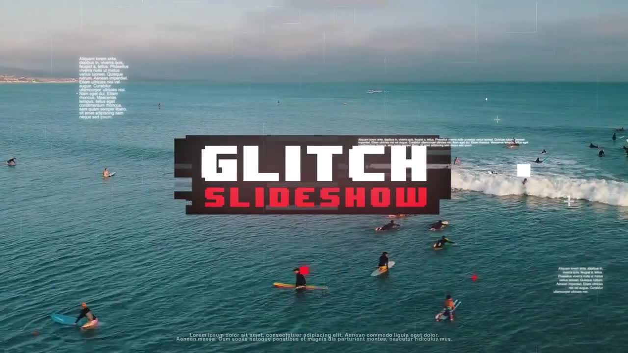 电影小故障幻灯片照片展示素材库精选AE模板