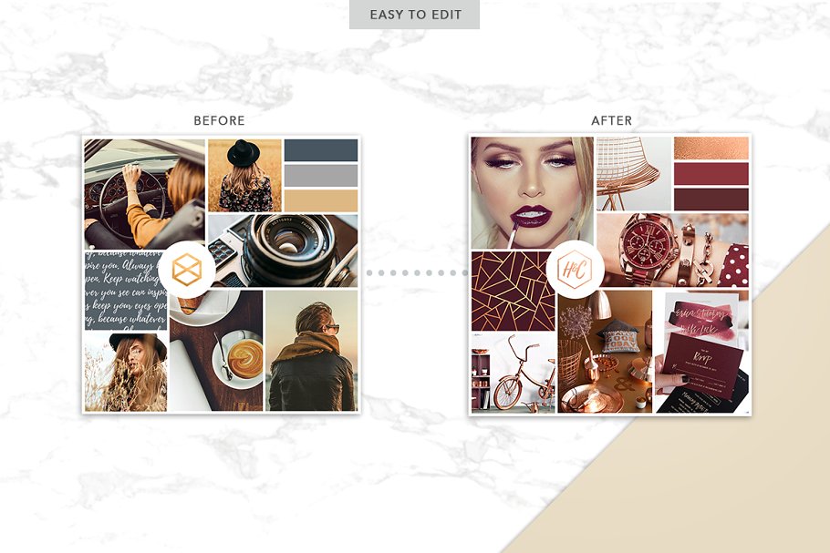 时尚生活主题社交媒体设计素材包 GOLDEN | Social Media Pack插图(9)
