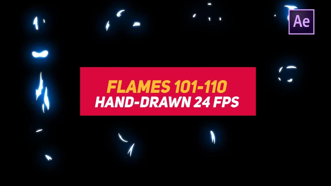 液体元素2火焰101-110素材库精选AE模板
