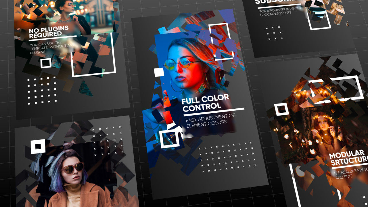 INS竖屏视频特效宣传片展示素材库精选AE模板