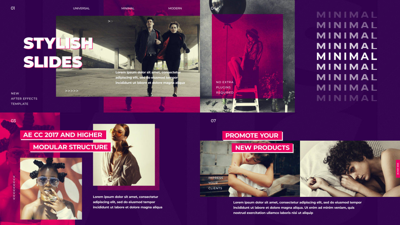 时尚快速转换幻灯片展示素材库精选AE模板