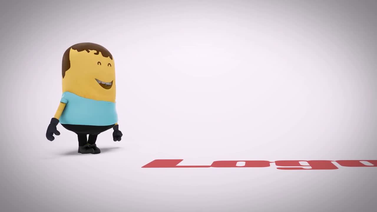 3D卡通动画人物Logo 素材库精选AE模板