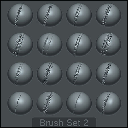 Custom Seam-Stitch Brushes for ZBrush 缝合zBrush笔刷