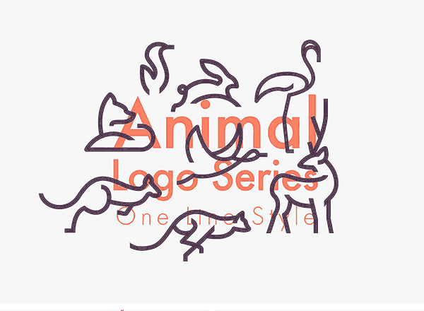 动物LOGO矢量素材集 Line Animals Logo Bundle