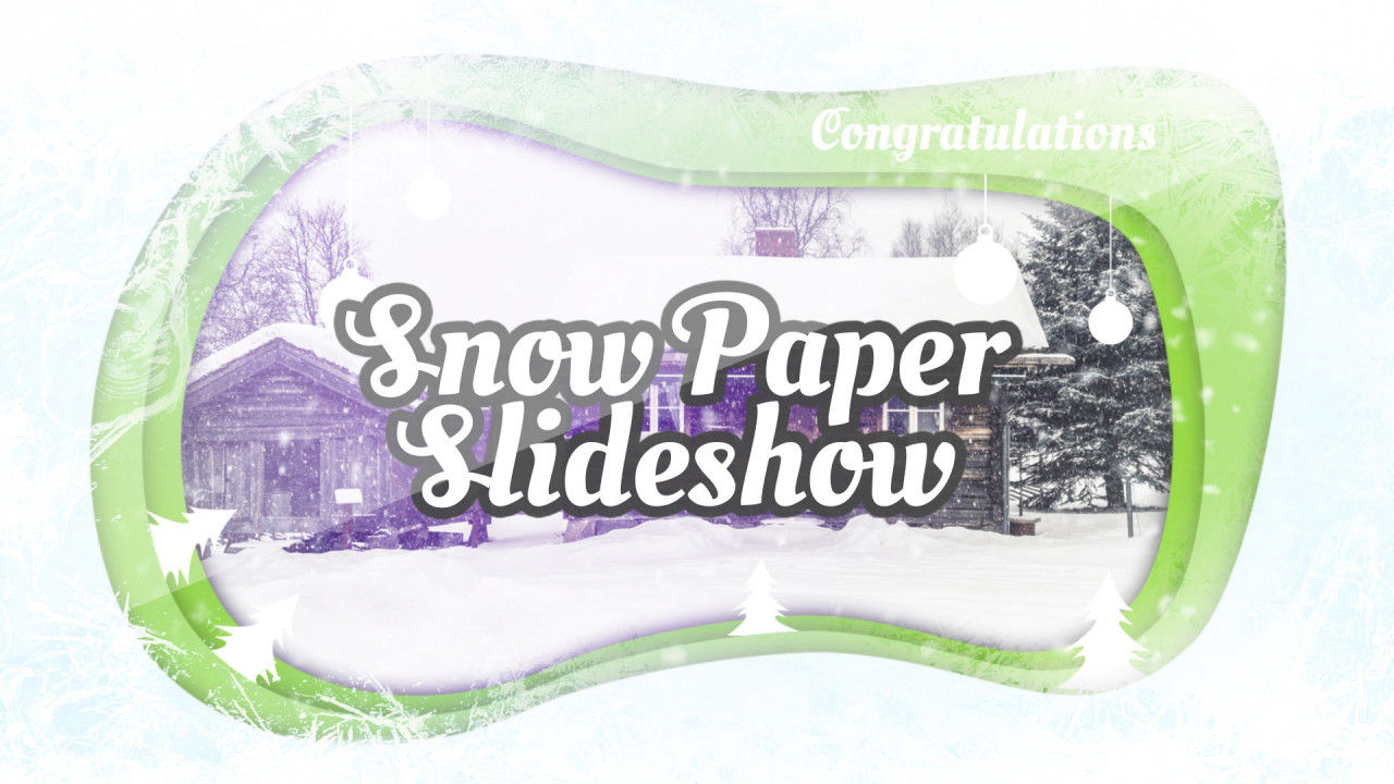 雪花效果幻灯片素材库精选pr模板