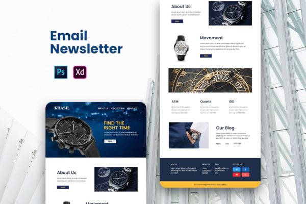 手表品牌推广EDM邮件模板素材库精选 Watch Email Newsletter