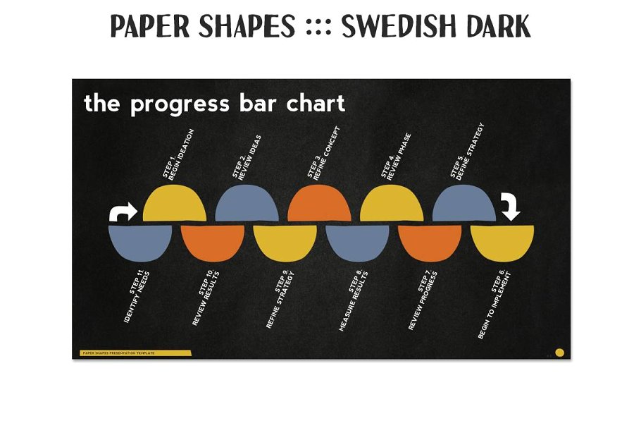 512页手工设计 PPT 幻灯片模板（共8种配色方案） Paper Shapes Powerpoint Presentation插图(9)