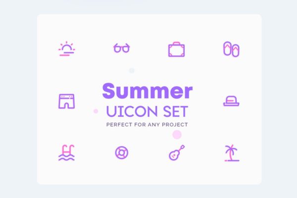 夏天主题UI图标素材 UICON Summer Icons