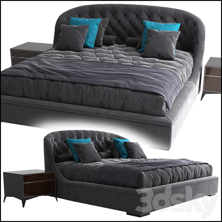 现代布艺双人床素材之家精选3D模型