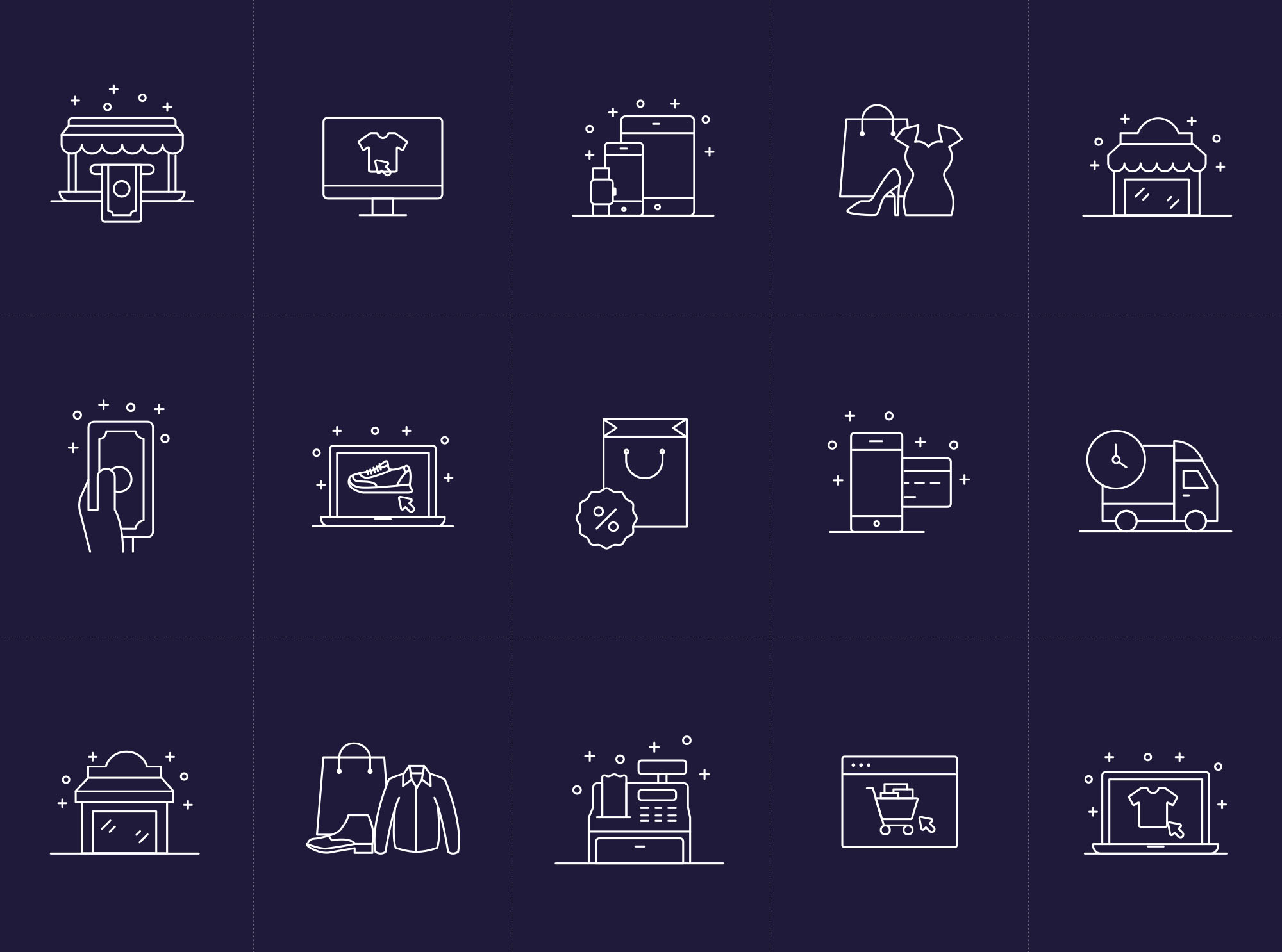 购物和电子商务主题矢量图标素材 Shopping and E-commerce Vector Icons插图