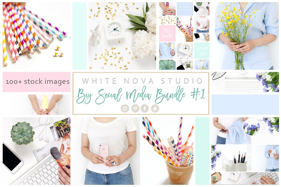 社交媒体贴图模板素材库精选大合集 Big Social Media Bundle插图