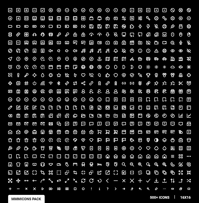 海量简约风网站&应用界面设计图标集合 Mmmicons Icon Pack（529枚）插图(2)