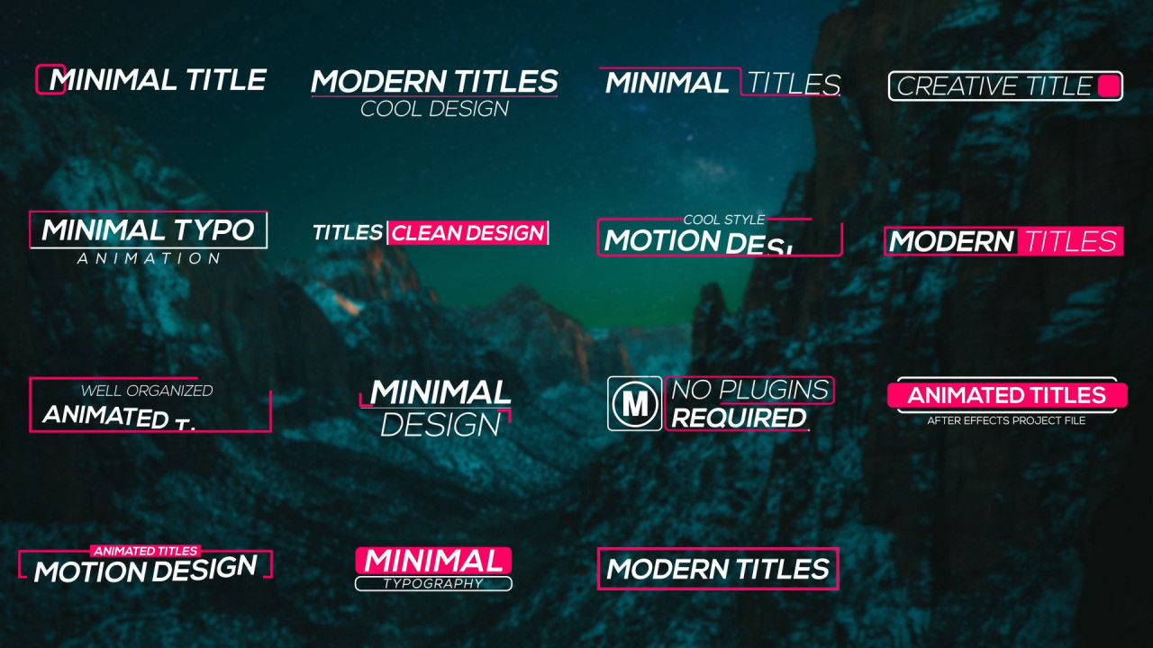 15个整洁有序的创意广告标题素材库精选AE模板