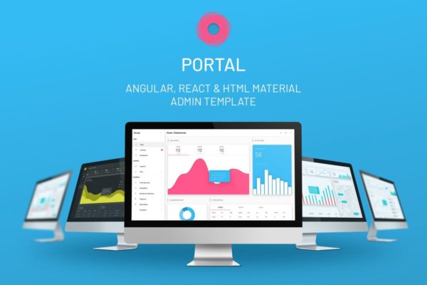 网站后台管理仪表盘HTML模板素材库精选 Portal – Angular / React / HTML Admin Template