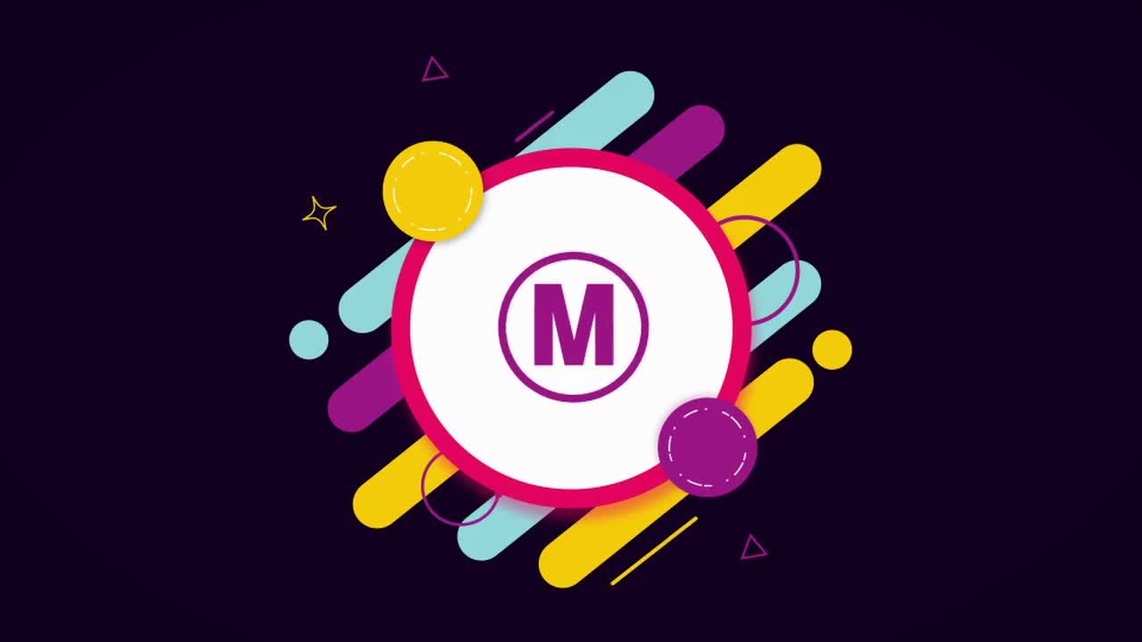 形状几何标志AE徽标模板