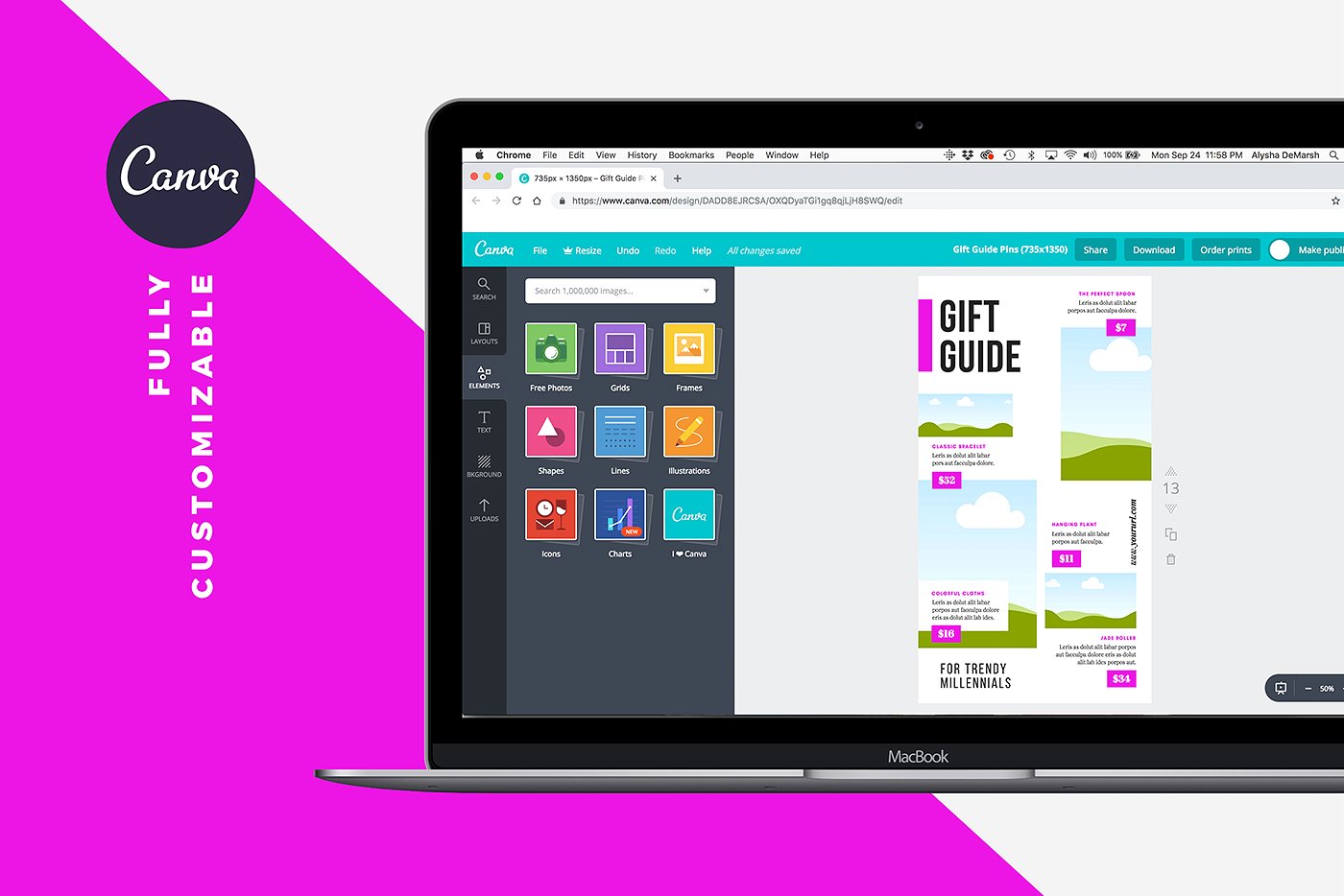 礼品指南社交媒体模板素材库精选 Gift Guide Pinterest Templates [psd]插图(4)