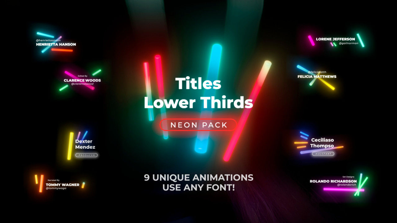 低三分之二的霓虹灯动画集合素材库精选AE模板