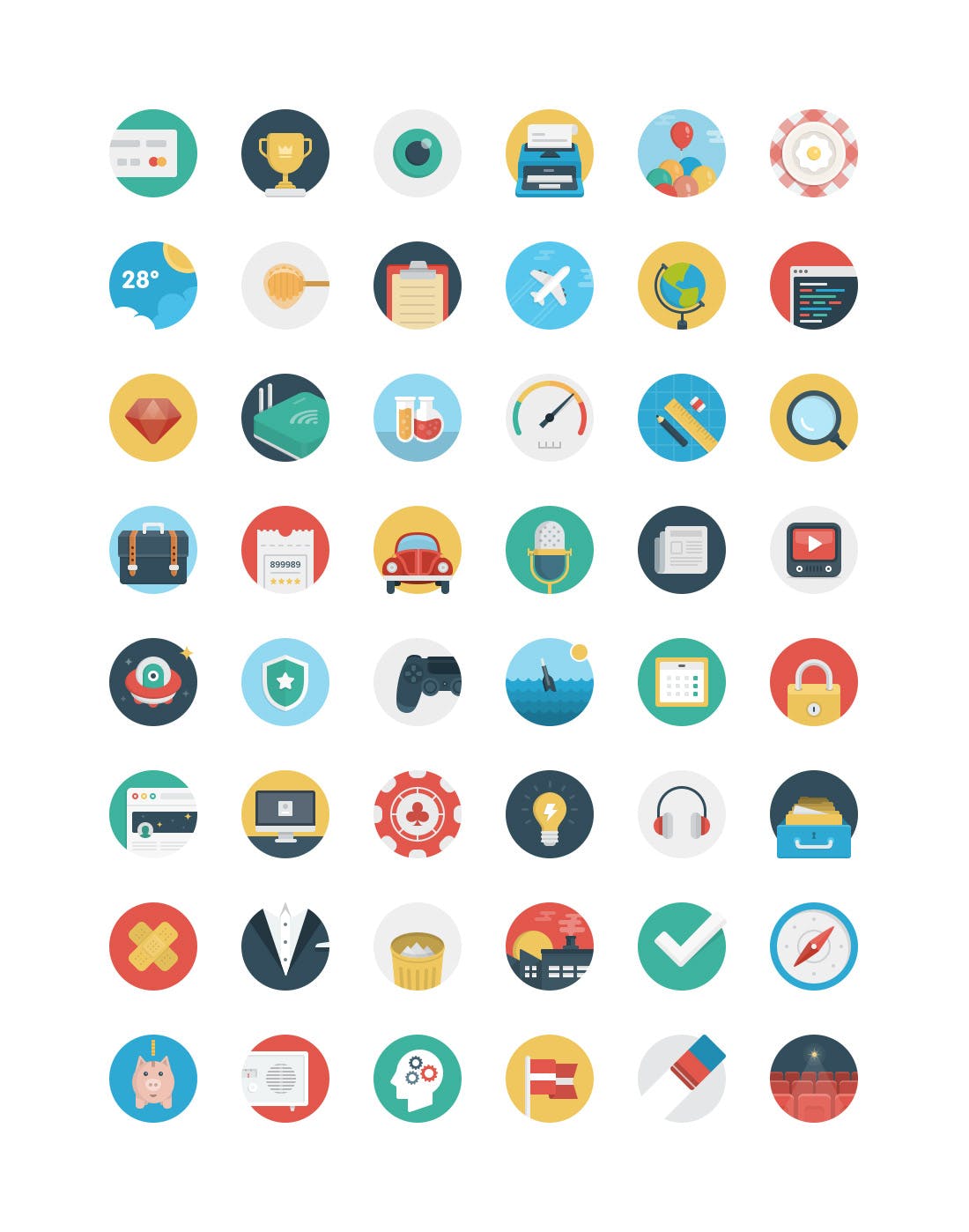 时尚可爱的圆形徽章ICON图标集合插图(2)