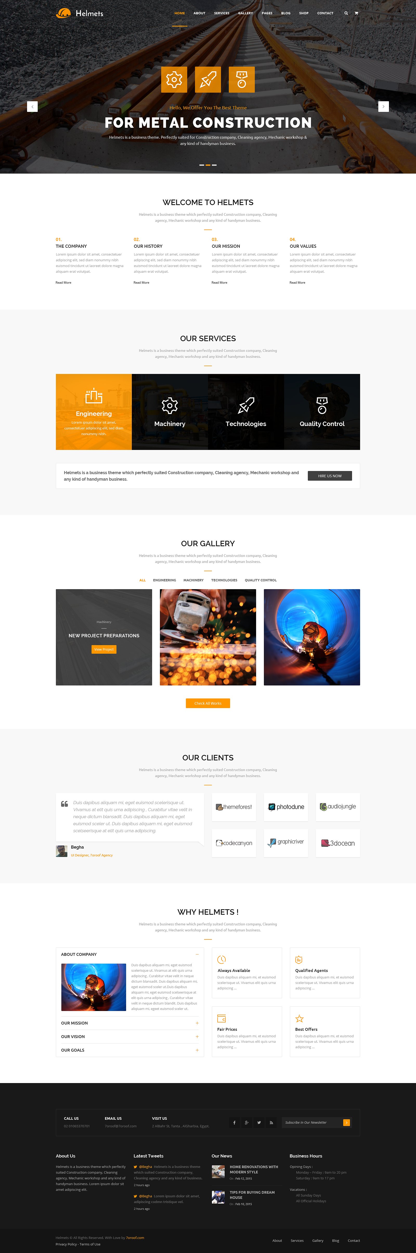 工业企业网站模板素材库精选 Helmets – PSD Template for Handyman插图(9)