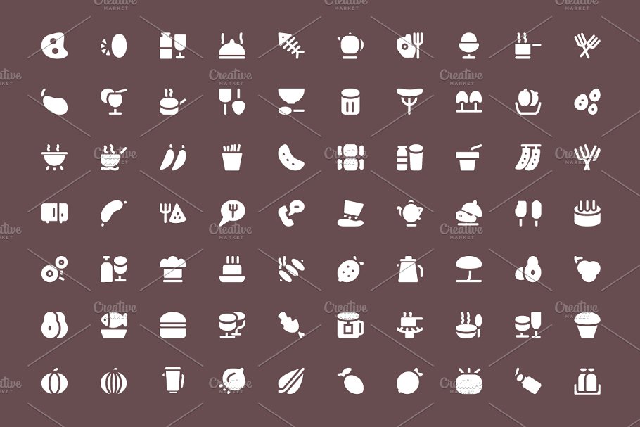 325+食物食品美食简餐矢量图标 325+ Food Vector Icons插图(1)