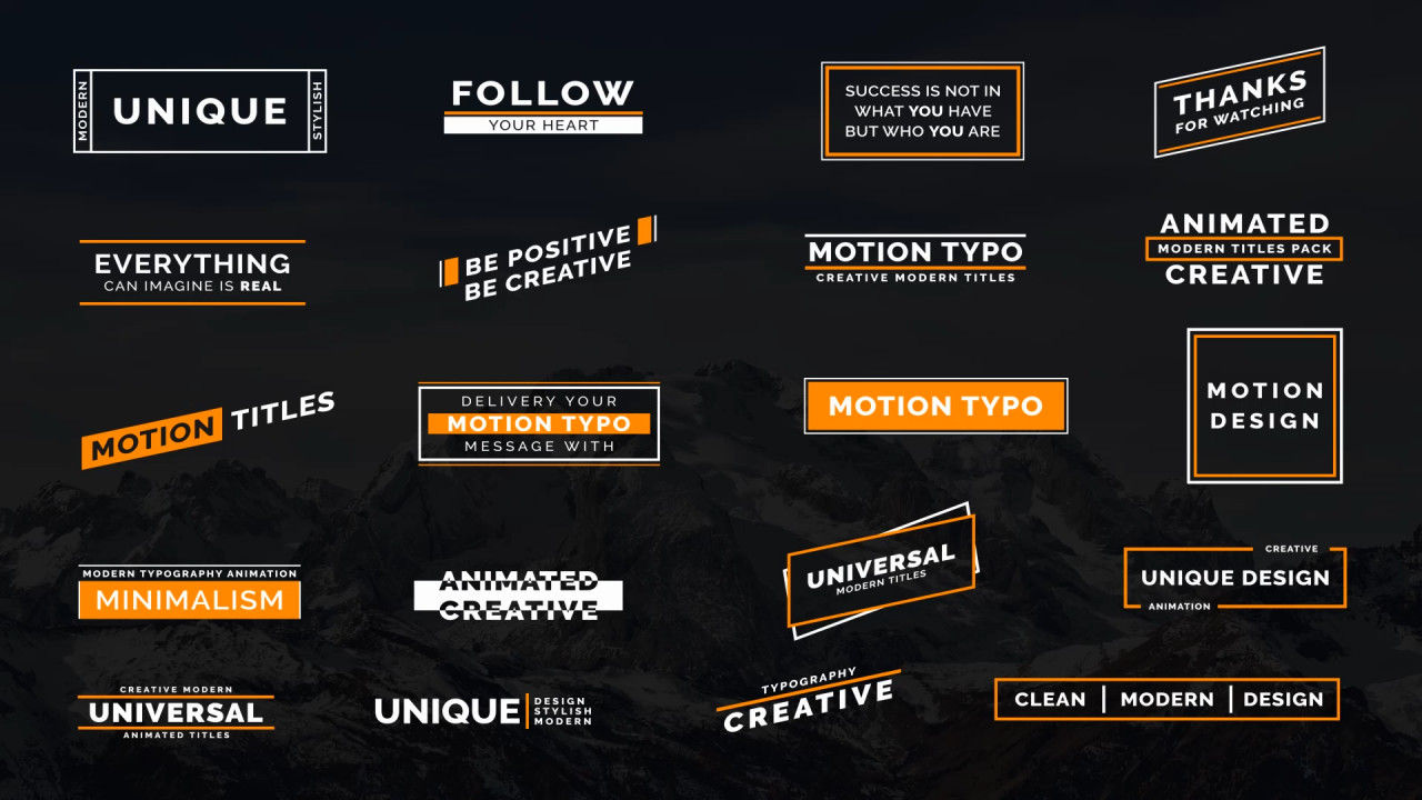 20个设计巧妙全屏标题动画素材库精选AE模板