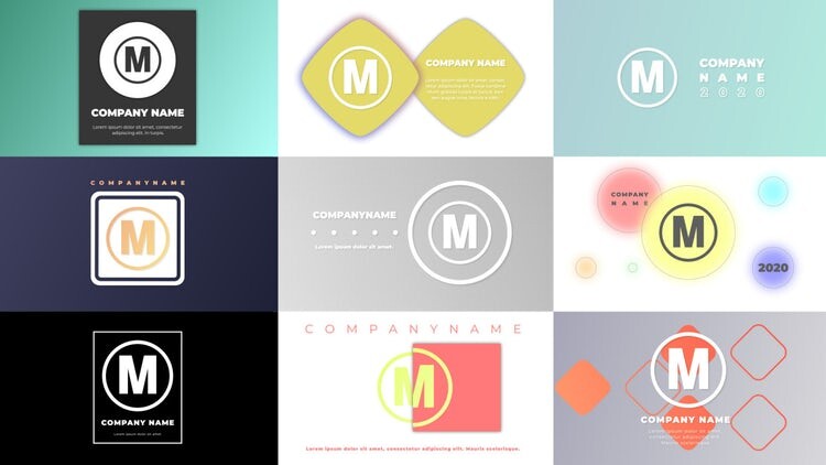 9个独特精美的动画徽标素材库精选AE模板