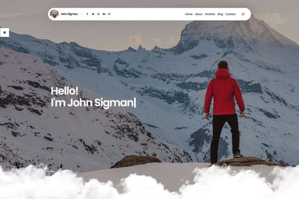 创意个人简历/作品集展示网站设计HTML模板素材库精选 Cloud – Personal Portfolio &amp; Creative Agency