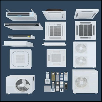 中央空调主机/空调出风口3D集合