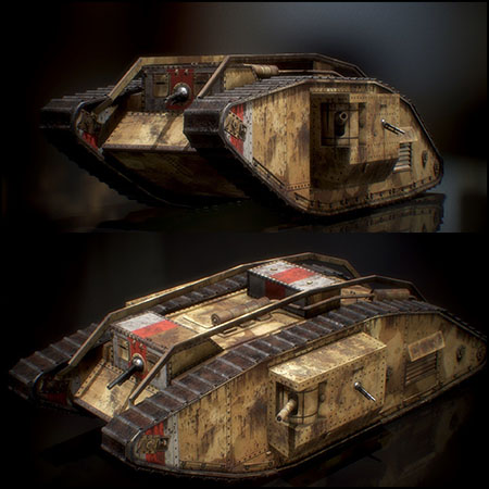 第一次世界大战英国生锈的重型战车素材之家精选3D模型