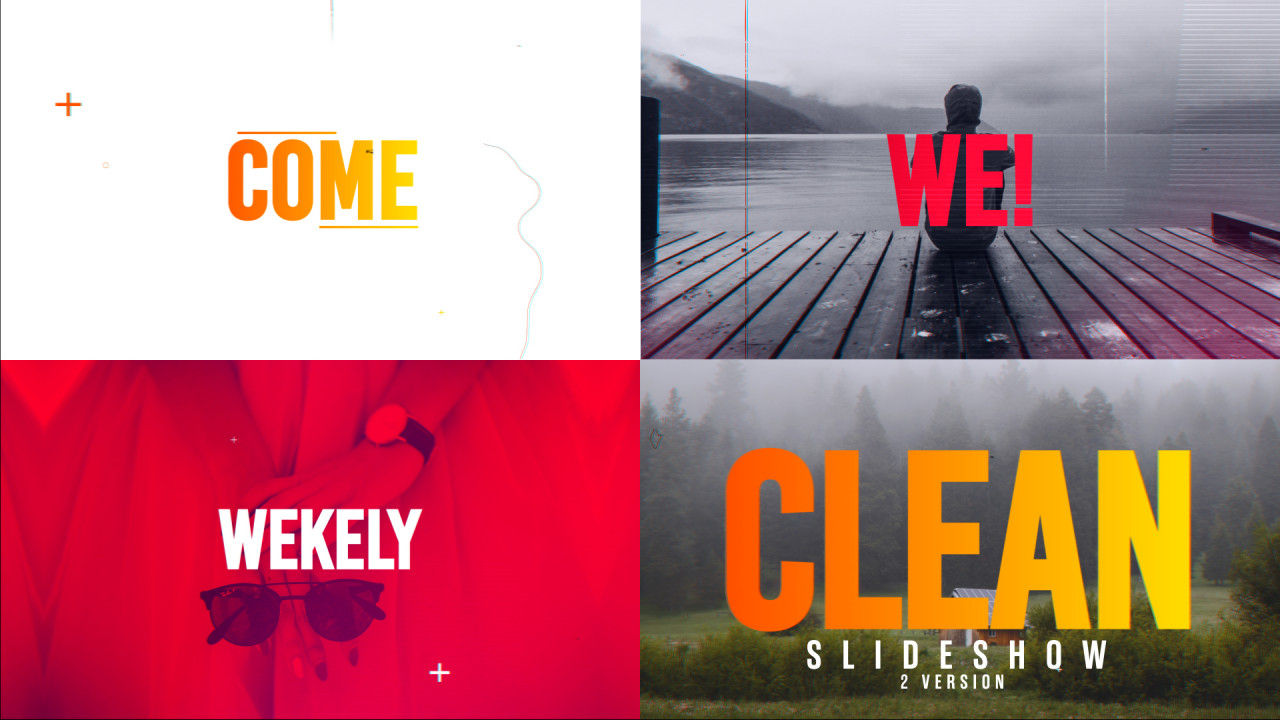 时尚多帧设计和动态分格幻灯片素材库精选AE模板