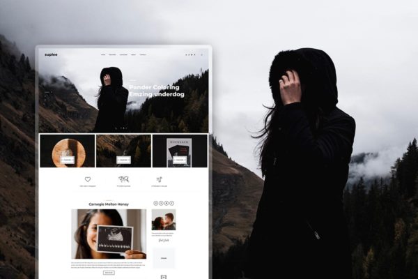 个人摄影博客/Vblog网站设计PSD模板素材库精选 Suplee – Blog Template for Instagrammers