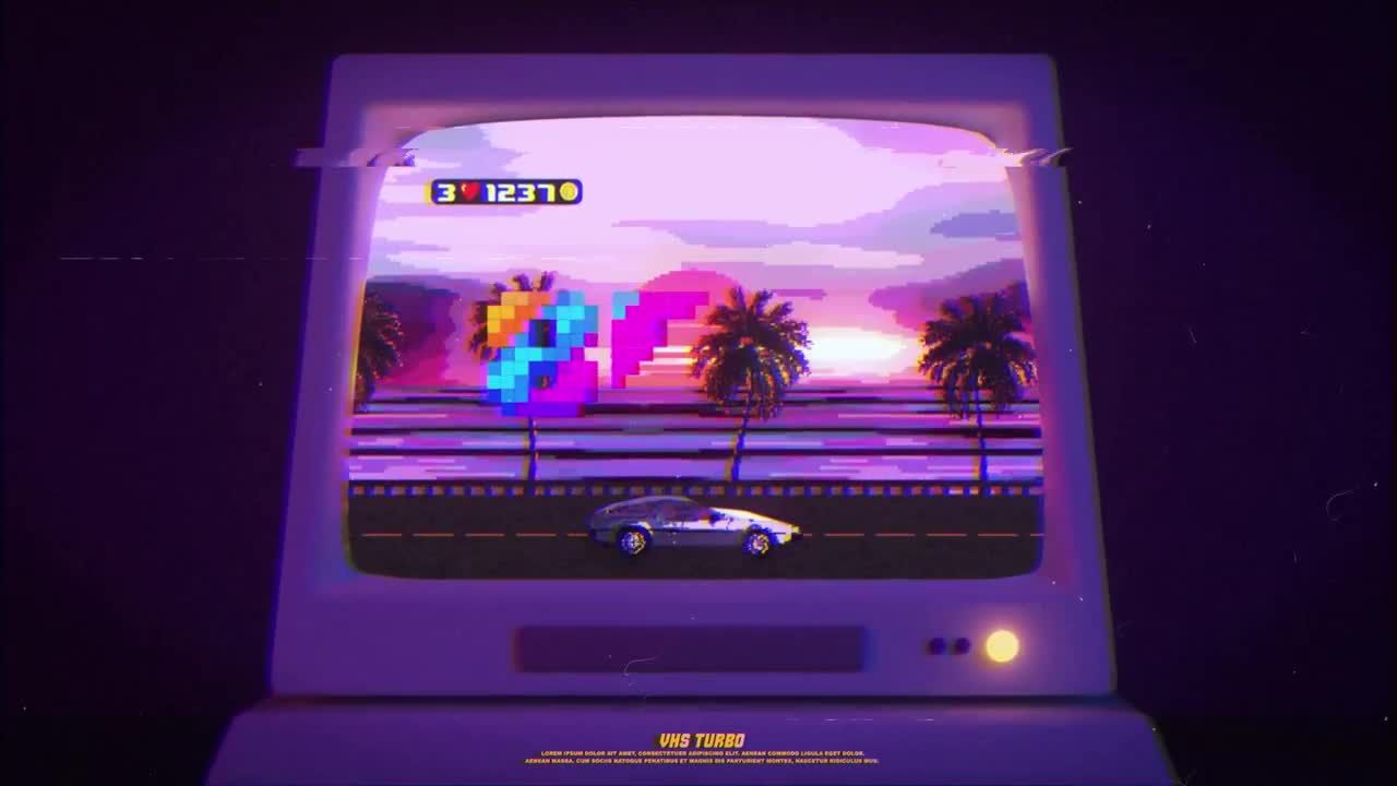 8位游戏样式显示徽标素材库精选AE模板