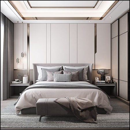 现代卧室场景素材之家精选3D模型By Viet Long Lee