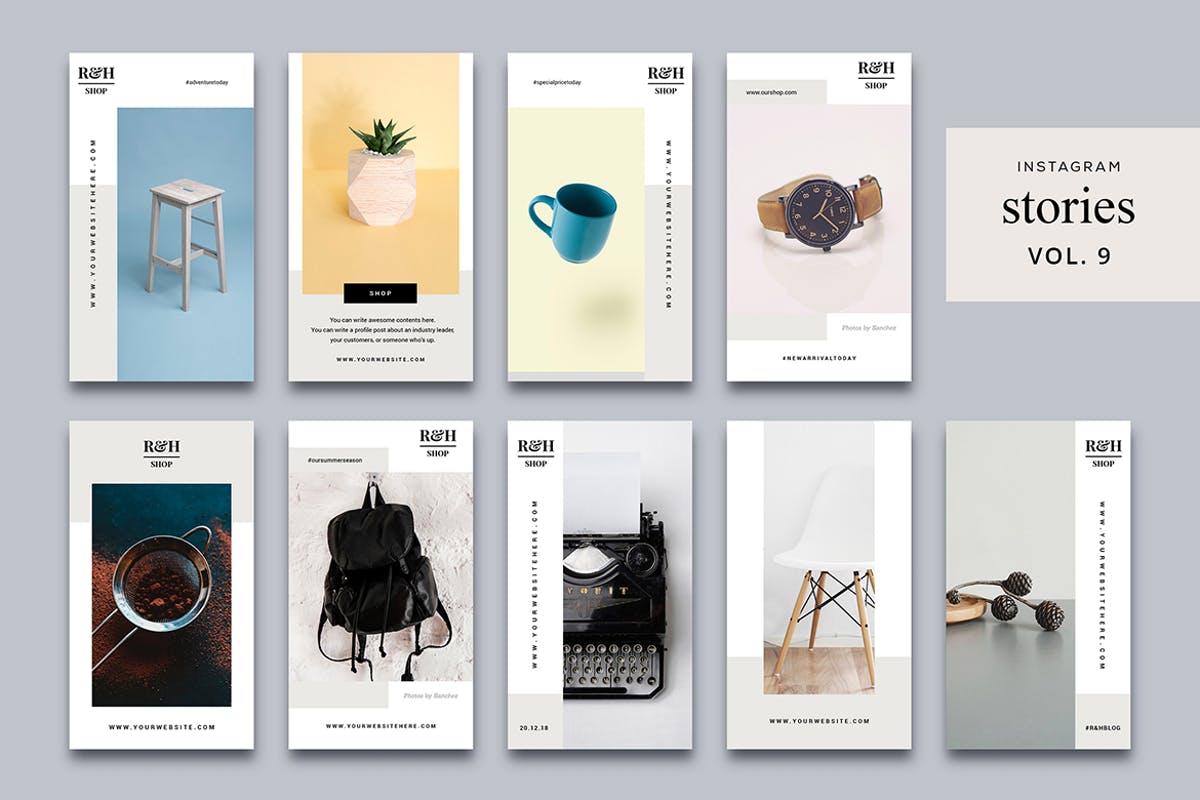 简约Instagram商店促销/品牌故事广告模板素材库精选V9 Instagram Stories Vol. 9插图