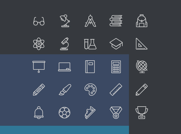 学校教育主题矢量线性素材库精选图标 Vector School Line Icons