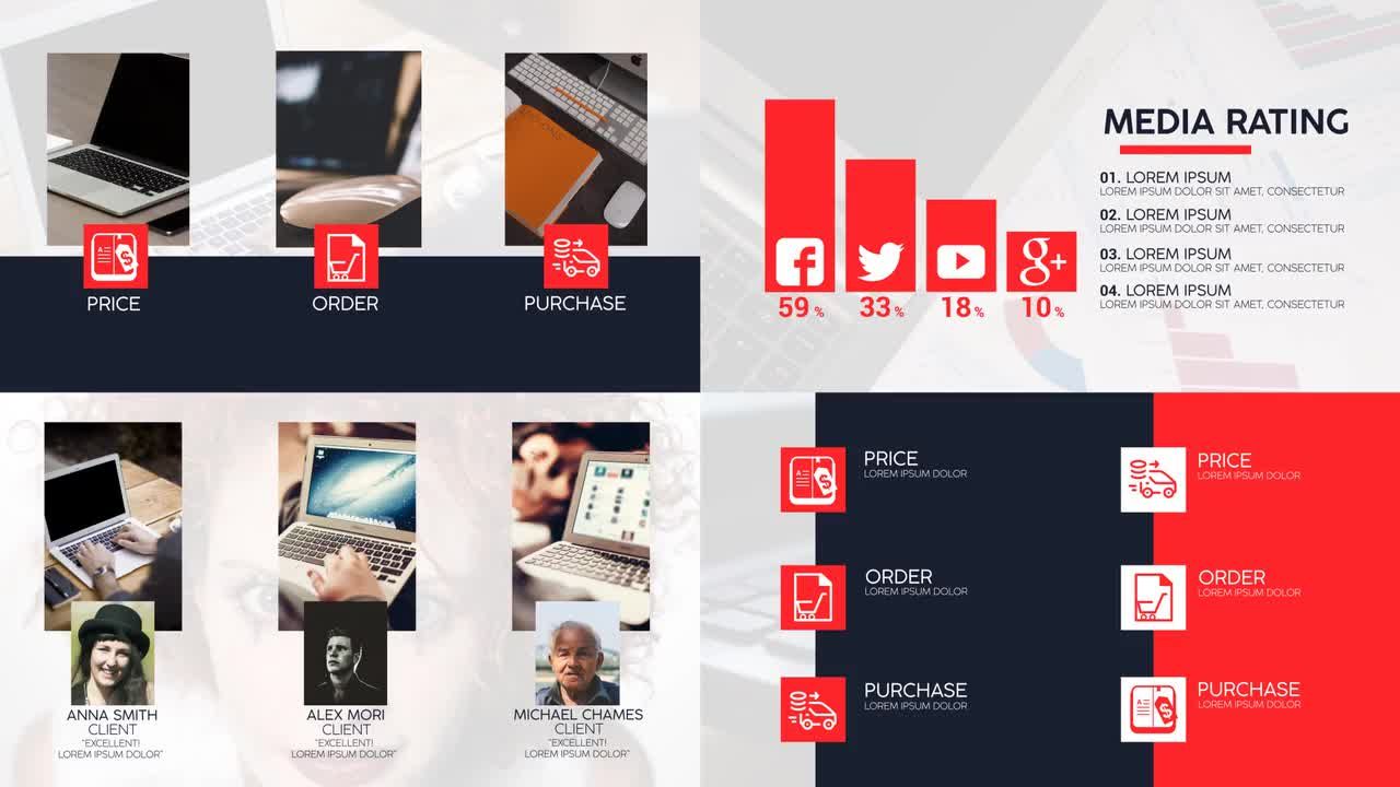 公司业务演示/幻灯片通用素材库精选AE模板