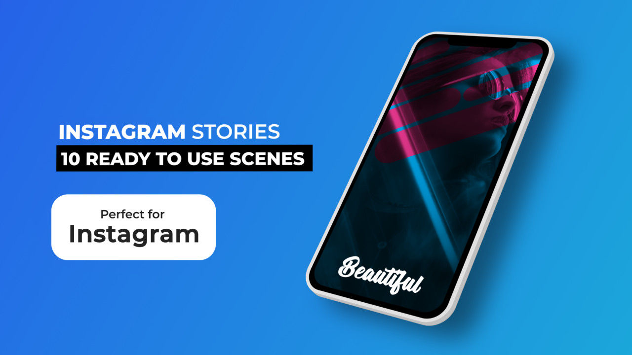 10个照片墙故事包V5效果素材库精选AE模板