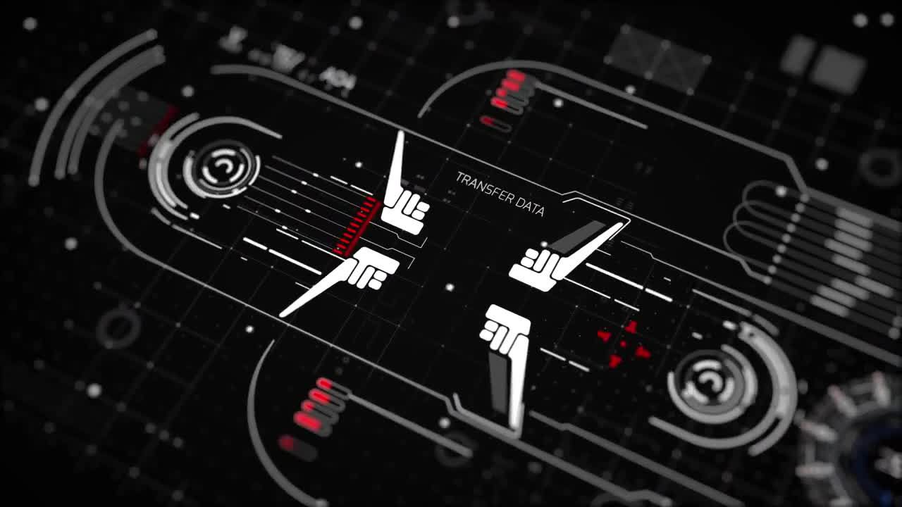 8个数据HUD接口未来派素材库精选AE模板