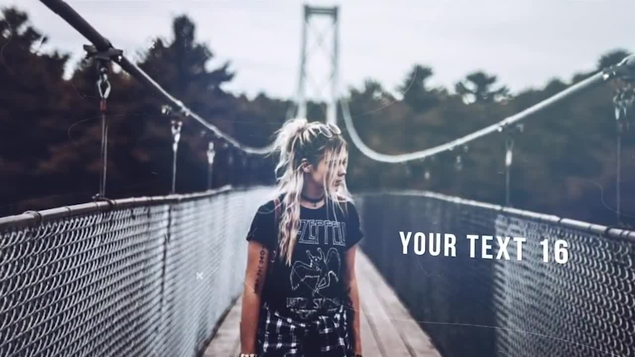 照片毛刺视差幻灯片素材库精选AE模板