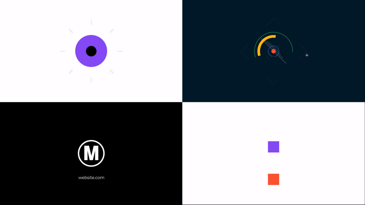 彩色标志徽标显示素材库精选AE模板