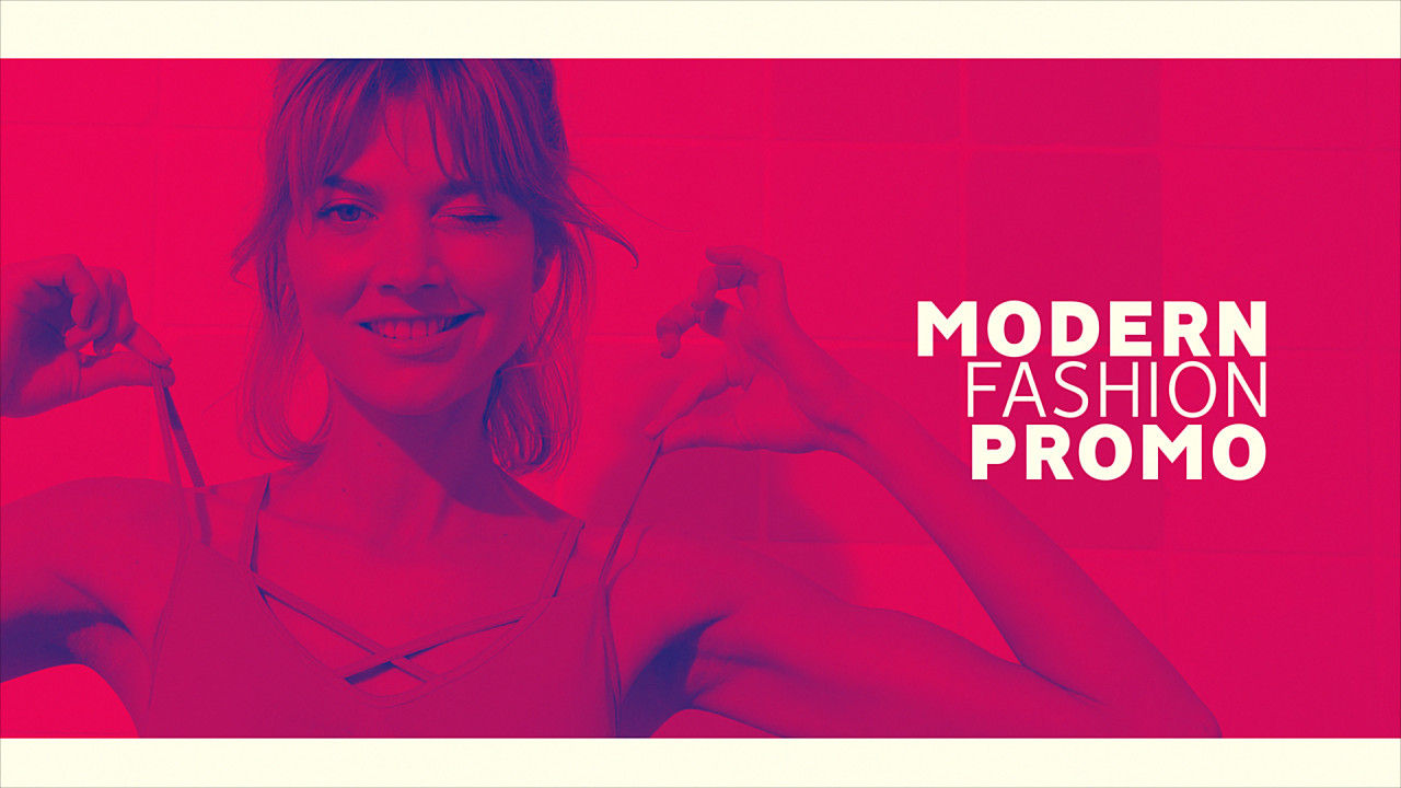 时尚现代促销动画过渡和彩色文字移动PR模板