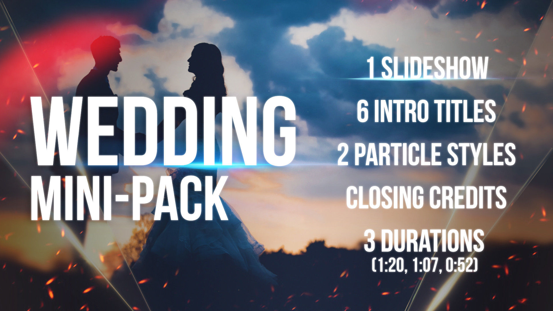 甜蜜婚礼logo标题动画素材包PR模板