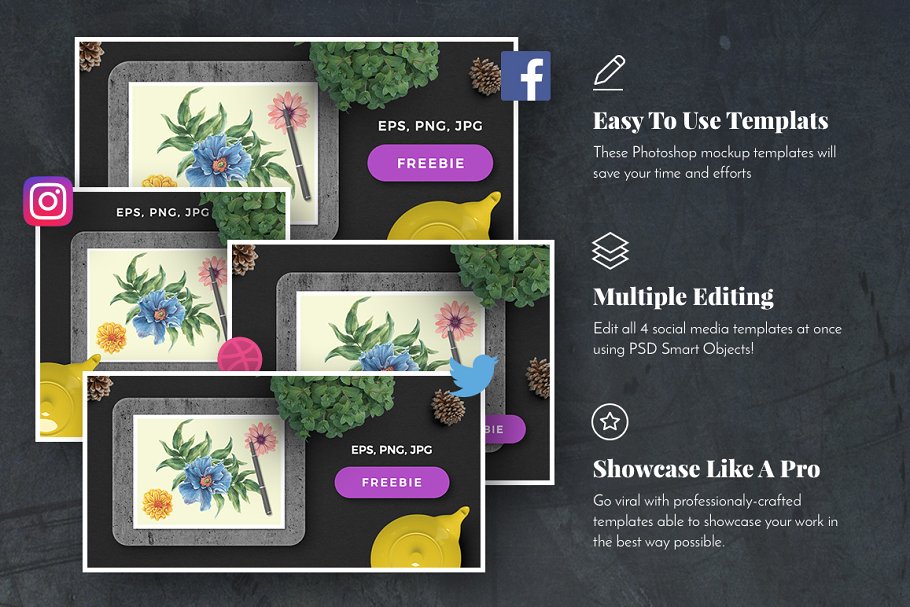 社交媒体营销传播必备设计素材包 Launch Social Media Booster Kit插图(3)