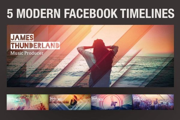 5款现代Facebook时间轴封面模板素材库精选 5 Modern Facebook Timeline Covers
