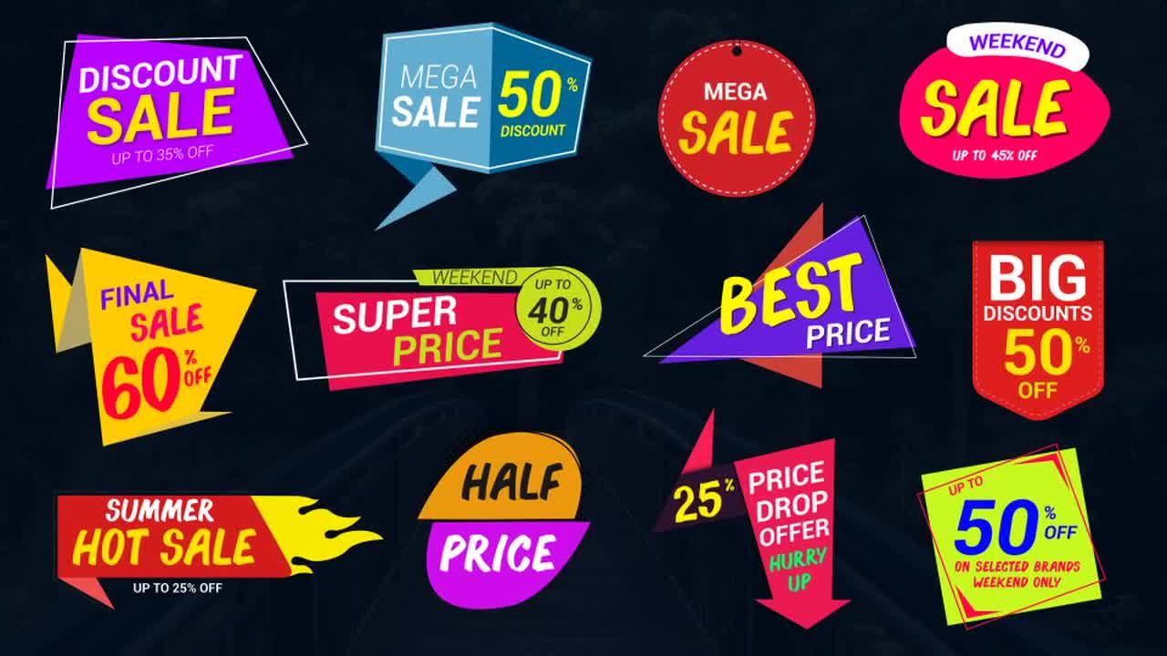 销售标签放大器徽章素材库精选AE模板