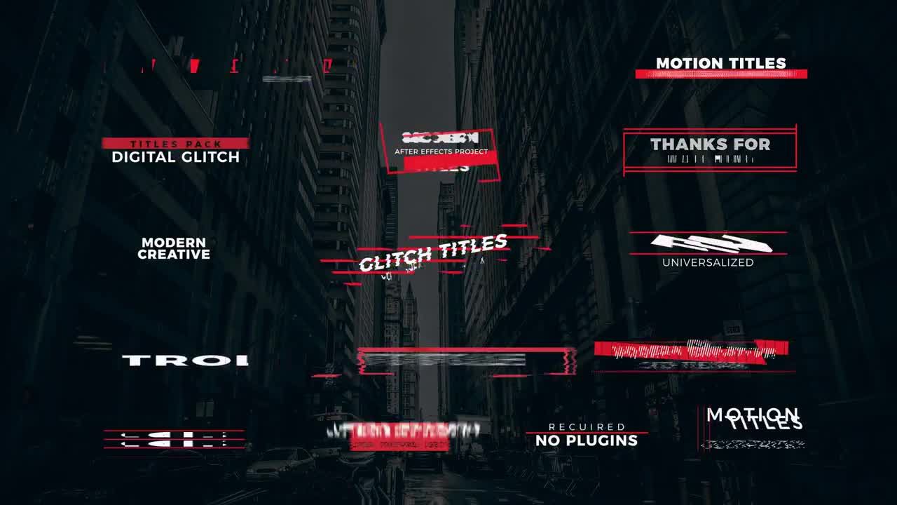 15个下三分之一广告Glitch全屏标题素材库精选AE模板