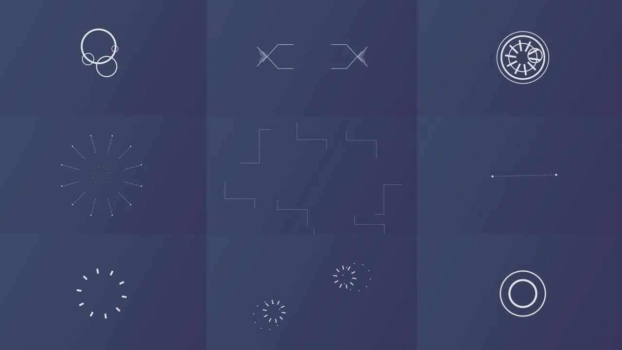 50个设计独特的创意动画形状元素素材库精选AE模板