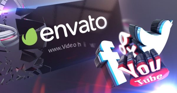 3D社交媒体动画图标视频开场素材库精选AE模板 3D Social Media Action