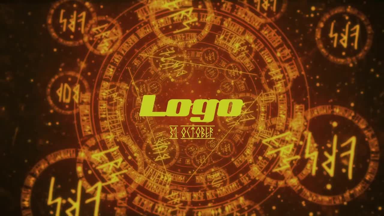 万圣节符文徽标显示素材库精选AE模板